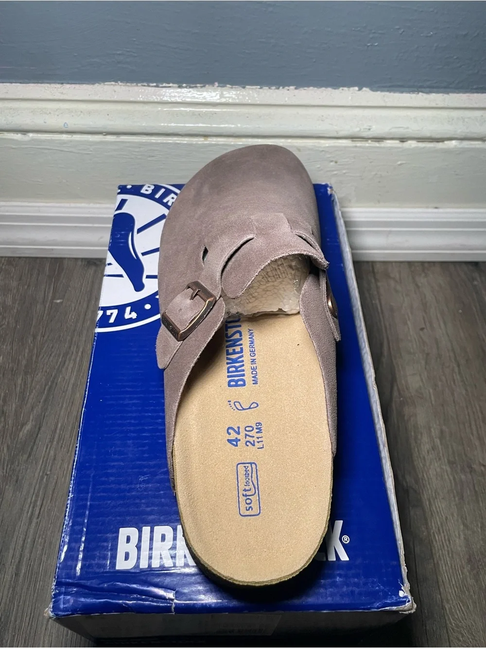 Birkenstock Boston Light Brown Suede Men's Size 9 / EU 42